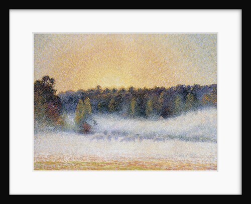 Sunset and Fog, Eragny by Camille Pissarro