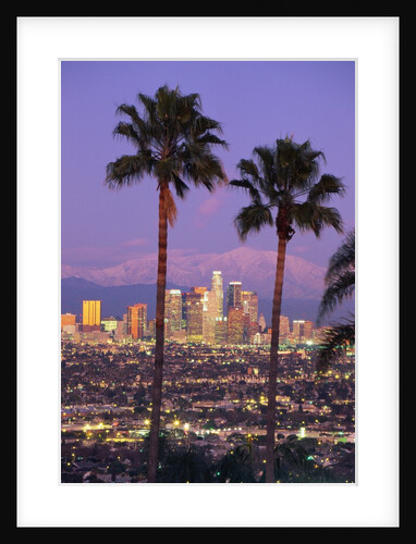 Two Palm Trees with Distant Los Angeles by Anonymous