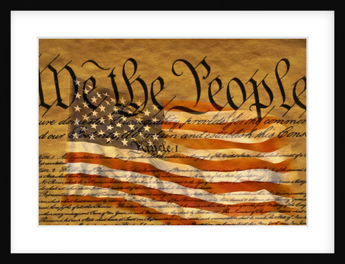 Constitution and U.S. Flag by Anonymous