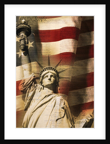 Statue of Liberty and American Flag by Anonymous