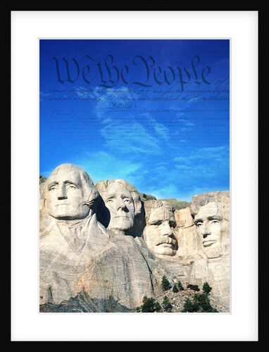 Preamble to US Constitution Above Mount Rushmore by Anonymous