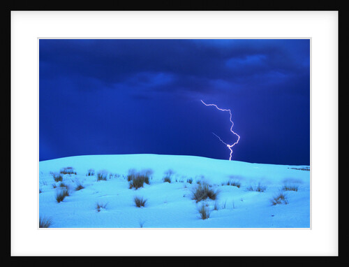 Lightening above White Sand Dune by Anonymous