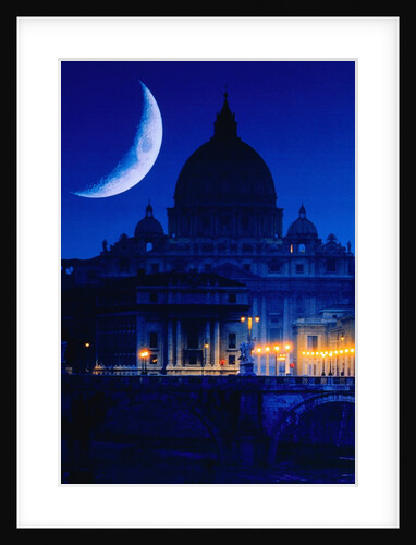 St. Peter's Basilica at Night by Anonymous
