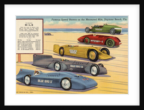 Famous Speed Racers on the Measured Mile, Daytona Beach, Florida Postcard by Anonymous