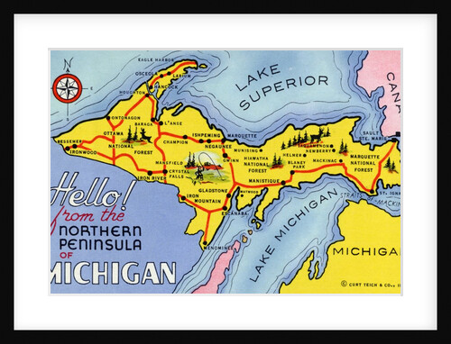 Map of Michigan's Northern Peninsula by Anonymous