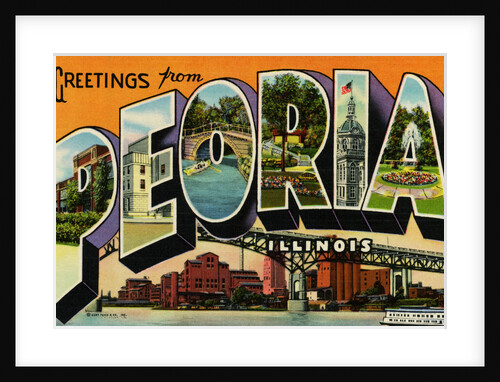 Greetings from Peoria, Illinois Postcard by Anonymous