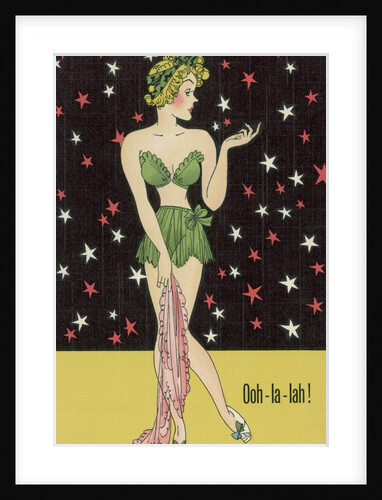 Drawing of Woman in Green Outfit by Anonymous