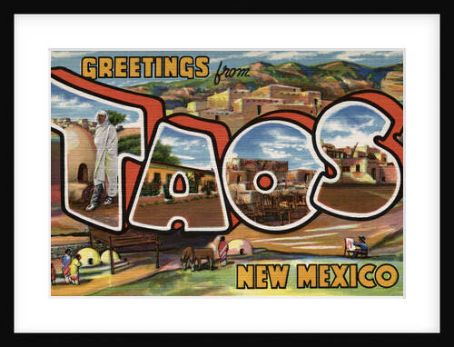 Greetings from Taos, New Mexico Postcard by Anonymous