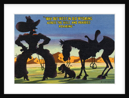 Cartoon of Cowboy Promoting Wyoming by Anonymous