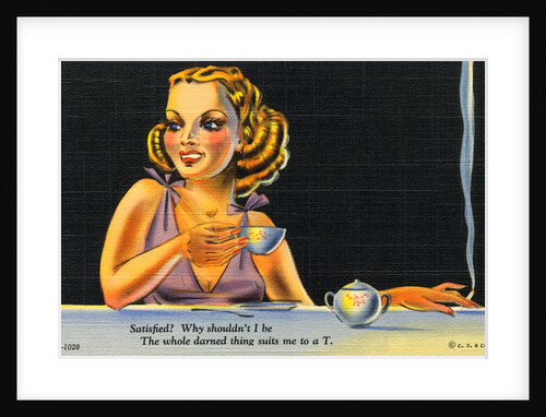 Cartoon of Woman Drinking Tea by Anonymous