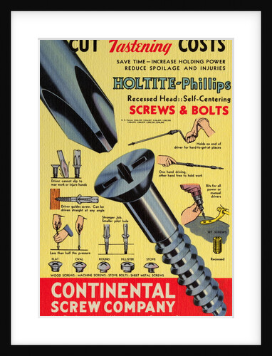 Postcard Advertisement for Continental Screw Company by Anonymous