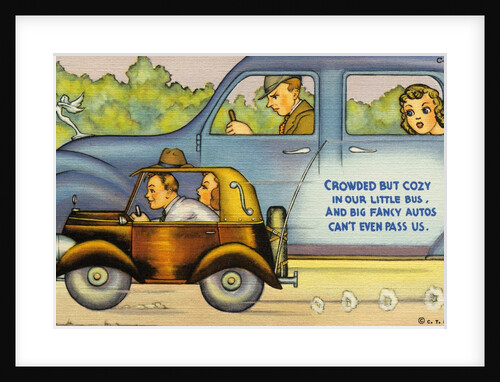 Small Car Passing Limousine by Anonymous