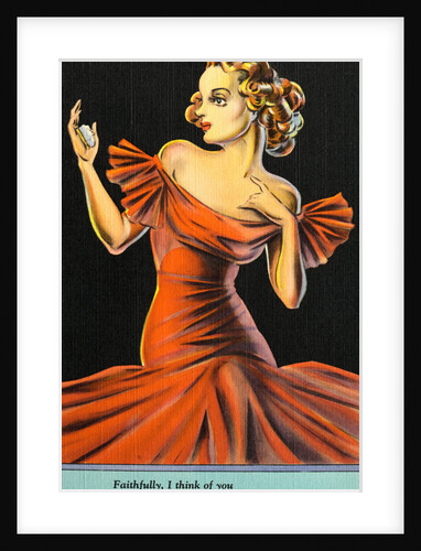 Woman in Red Dress by Anonymous
