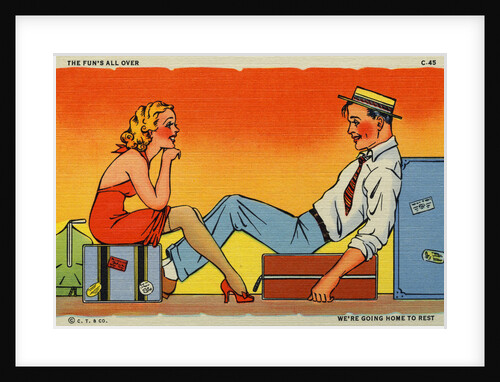 The Fun's All Over, We're Going Home to Rest Postcard by Anonymous