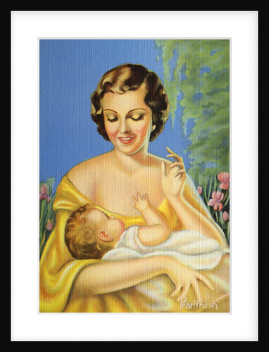 Postcard of Mother Holding Infant by Anonymous