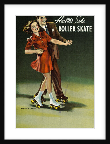 For Health's Sake, Roller Skate Postcard by Anonymous