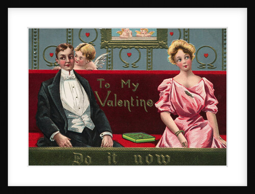 Postcard of Couple and Cupid by Anonymous