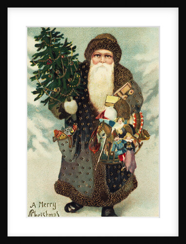 Postcard of Santa Claus with Toys by Anonymous