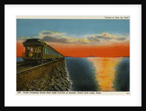Postcard of Train Crossing Great Salt Lake by Anonymous