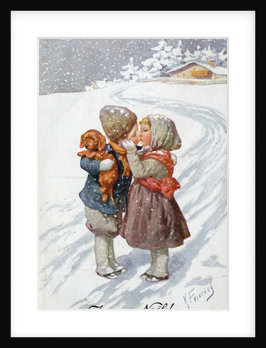 Postcard of Children Kissing by Anonymous