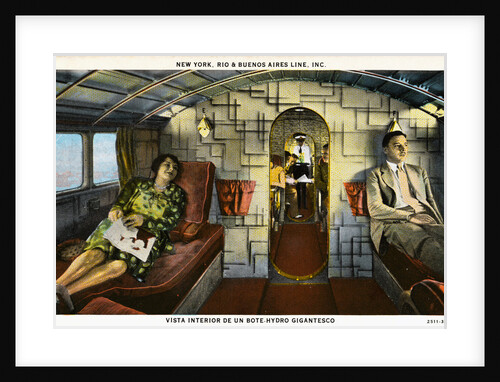 Interior View of a Huge Floatplane Postcard by Anonymous