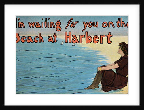 Postcard of Woman Sitting on the Beach by Anonymous