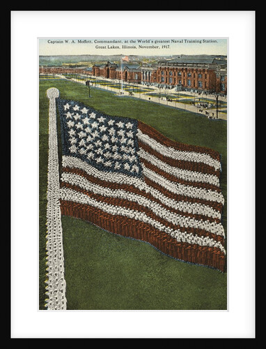 Postcard of Sailors Forming American Flag by Anonymous