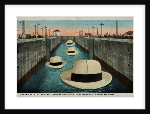 Postcard of Hats Floating Through Gatun Locks by Anonymous