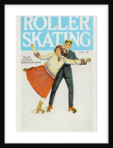 Postcard of Couple Roller Skating by Anonymous