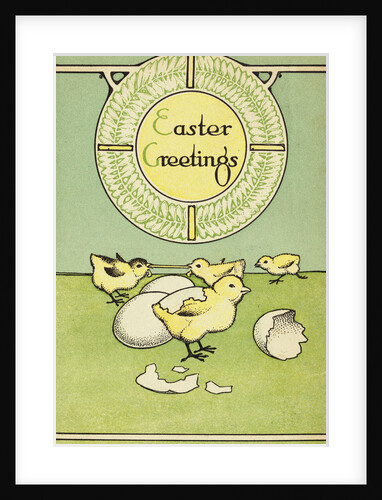 Easter Greetings Postcard with Chicks by Anonymous