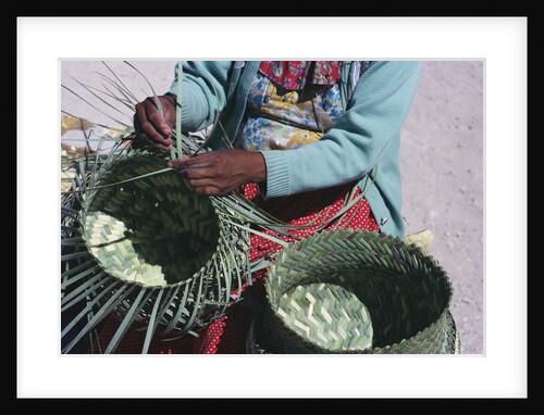 Tarahumaran Woman Weaving a Basket by Anonymous
