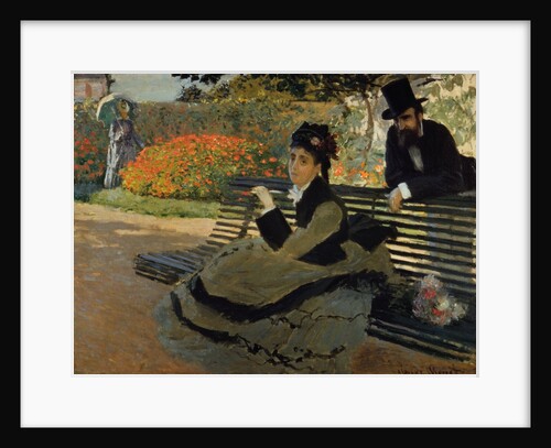 Camille Monet on a Garden Bench by Claude Monet