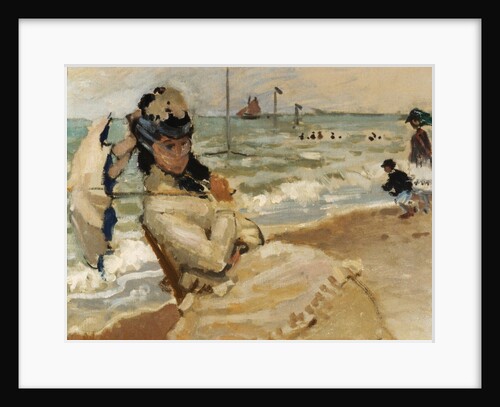 Camille [Monet] on the Beach, Trouville by Claude Monet