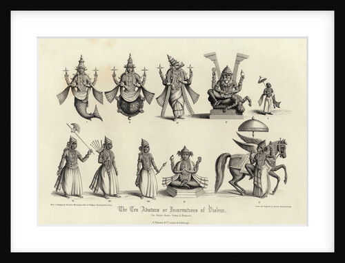 Engraving of the Ten Avatars of Vishnu by Anonymous