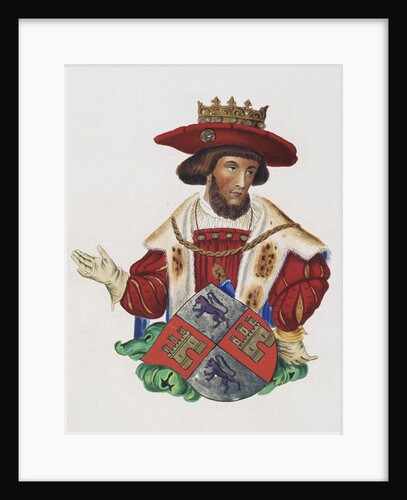 Manuscript Illumination of a King by Anonymous