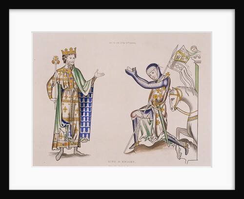 Print of a 12th-Century King and Knight by Anonymous