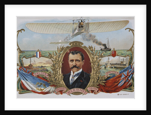 Label Depicting Mr. Bleriot's First Flight Across the Channel by Anonymous