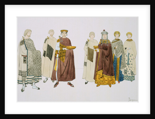 Print Depicting Emperor Justinian and Empress Theodora with Attendants by Anonymous
