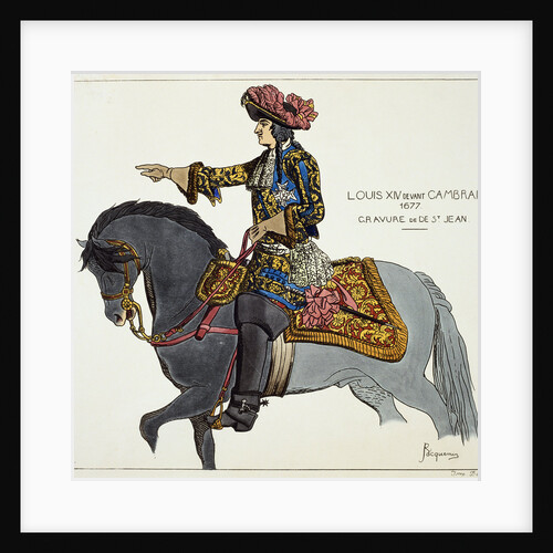 Print Depicting King Louis XIV Riding on a Gray Horse by Anonymous