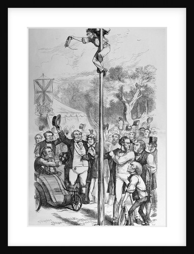 Political Cartoon Depicting Benjamin Disraeli Reaching the Top of the Political Pole by Anonymous