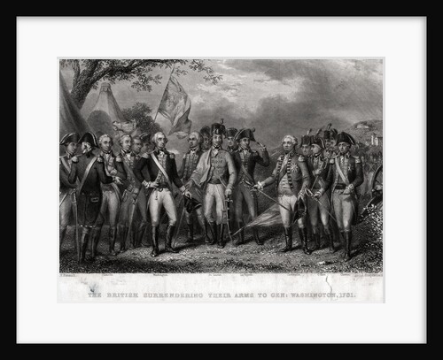 The British Surrendering Their Arms to General Washington, 1781 Engraving by J. Stephenson