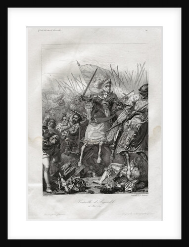 The Battle of Agnadello Engraving by A.V. Fontaine