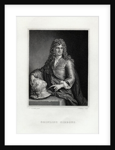Engraving Print of Grinling Gibbons by Samuel Freeman