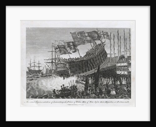 An Exact Representation of Launching the Prince of Wales Man of War, Before Their Majesties at Portsmouth by Anonymous