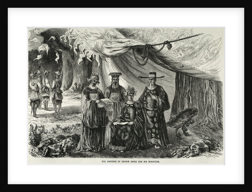The Emperor of Cochin China and His Ministers Engraving by E. Therond