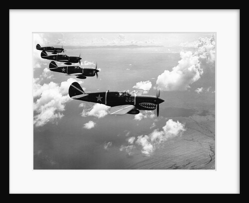 Curtiss P-40E "Warhawks" in Flight by Anonymous