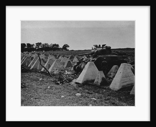 US Tank Crossing the Siegfried Line by Anonymous