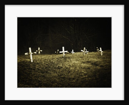 Crosses in a Cemetery by Anonymous