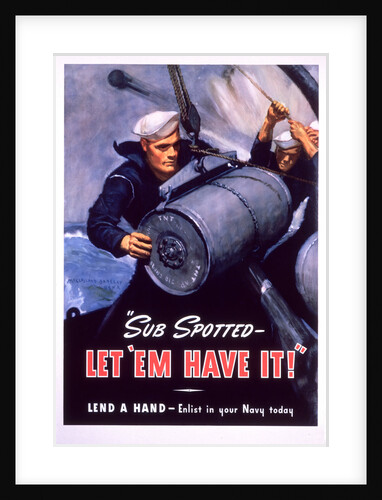 Sub Spotted - Let 'Em Have It! U.S. Navy Recruitment Poster by McClelland Barclay