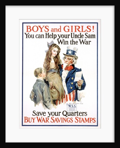 Boys and Girls! War Savings Stamps Poster by James Montgomery Flagg